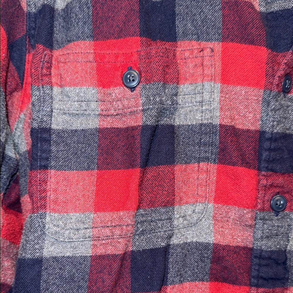 J. Crew Mercantile shirt Men’s Medium blue red gray check flannel button up M - Picture 4 of 7